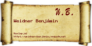 Weidner Benjámin névjegykártya